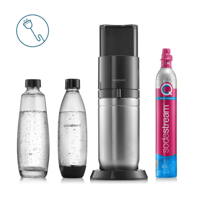 SodaStream E-DUO Black | Sparkling Water Maker with Quick Connect & Glass Bottle