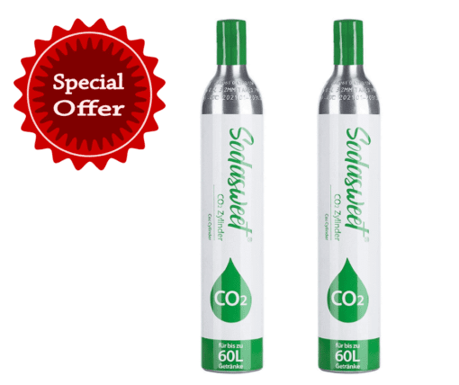 Pack of 2 60 Liter Spare CO2 Cylinder Filled for Sparkling Water Makers