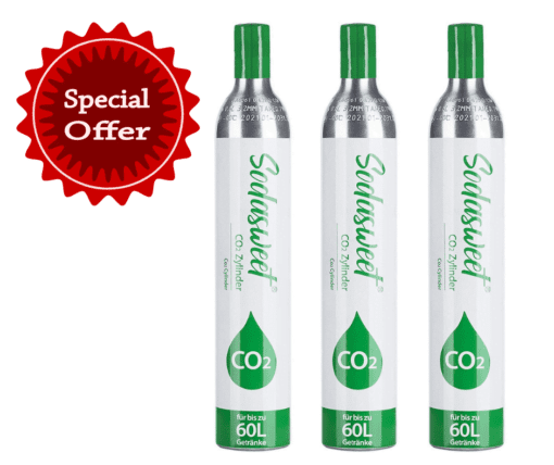 Pack of 3 60 Liter Spare CO2 Cylinder Filled for Sparkling Water Makers