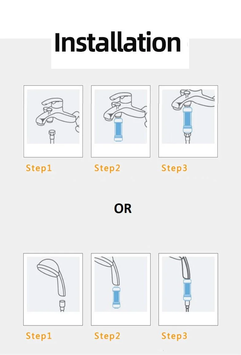 shower filter vitamin c installation