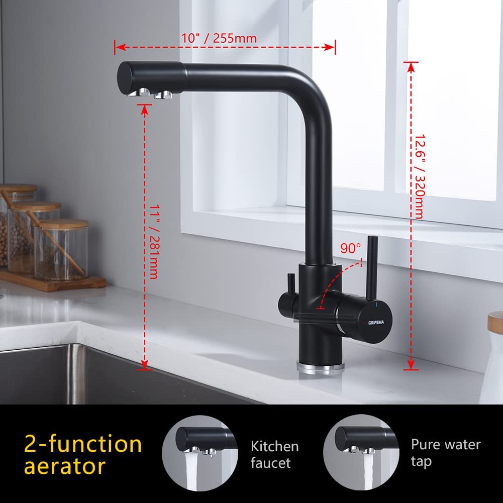 Black Kitchen Water Tap - 3 Way Mixer For Kitchen Sink In Cyprus ☎ 99626069