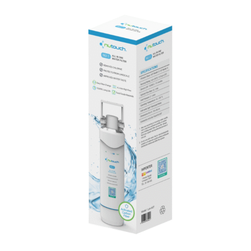 Nu-1 All-In-One Water Filter Box. Удаляет хлор, извест и улучшает вкус воды. Особенности NSF, сертифицированные активированным углеродным волокном и пищевыми материалами. Идеально подходит для домашних хозяйств на Кипре.