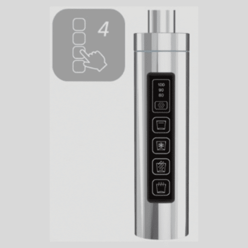 Touch control panel of under counter water dispenser faucet with temperature and water type settings