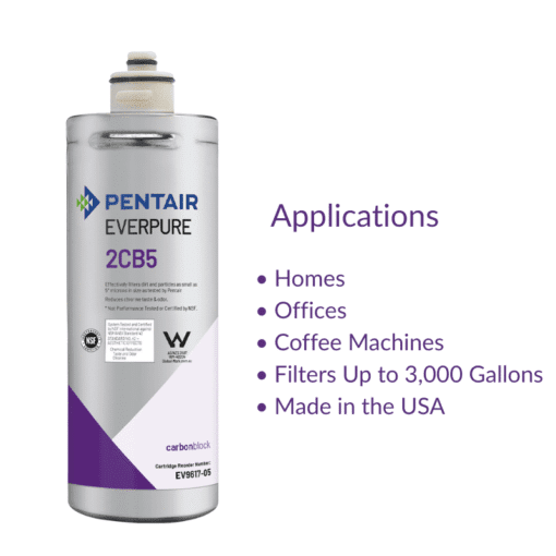 Pentair Everpure 2CB5 Cartridge Filter Water για σπίτια, γραφεία και μηχανές καφέ - φίλτρα έως 3.000 γαλόνια, κατασκευασμένα στις ΗΠΑ