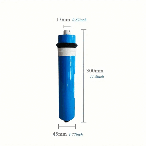 150 GPD RO membrane dimensions – 11.8 inches long and 1.77 inches wide