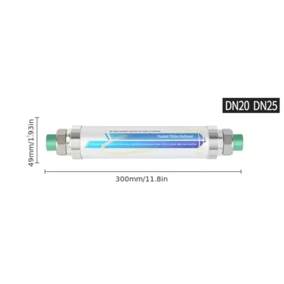 Central water descaler DN20 DN25 dimensions and size specifications
