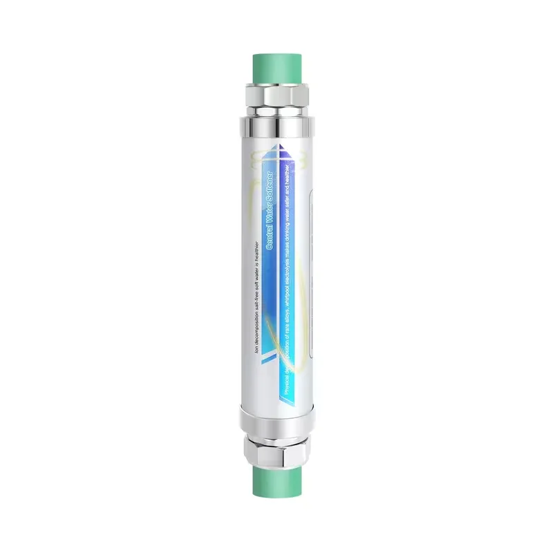 Salt-free central water descaler for hard water scale reduction
