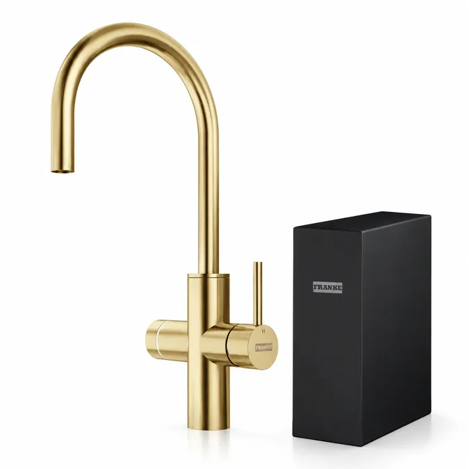 Franke Mythos Water Hub All-In-One Gold with filtered chilled sparkling and boiling water system