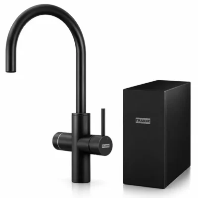 Franke Mythos Water Hub Black Matt Cyprus – 6-in-1 smart water dispenser with app-controlled sparkling in premium matte black finish - WaterFilterNet Cyprus