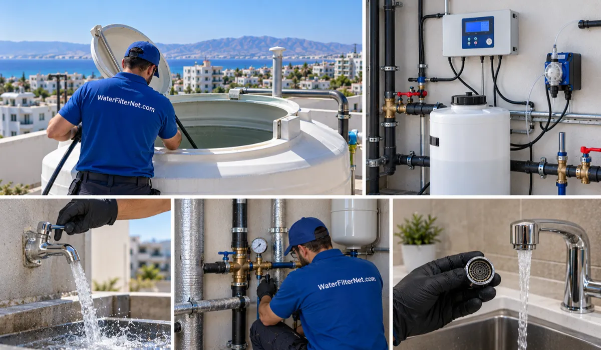 Water system cleaning and disinfection for Legionella treatment in Cyprus